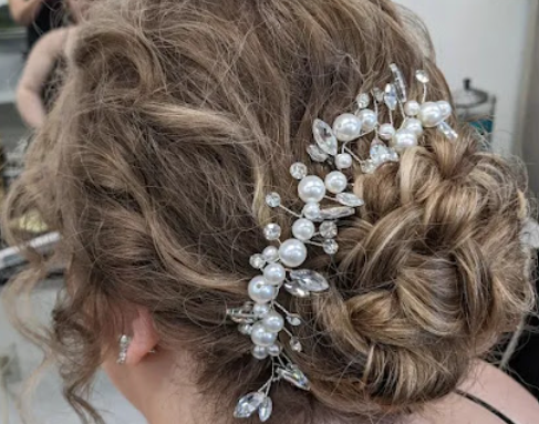 Bridal Updo with Pearl Vine