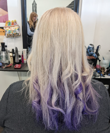 Icy Blonde with Lavender Balayage